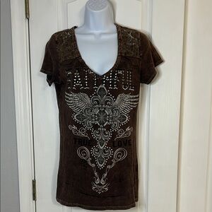 Daytrip Brown Graphic Short Sleeve T-Shirt